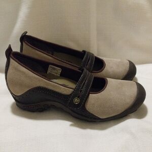 Merrell Plaza Bandeau Dark Taupe Suede Mary Jane Slip On